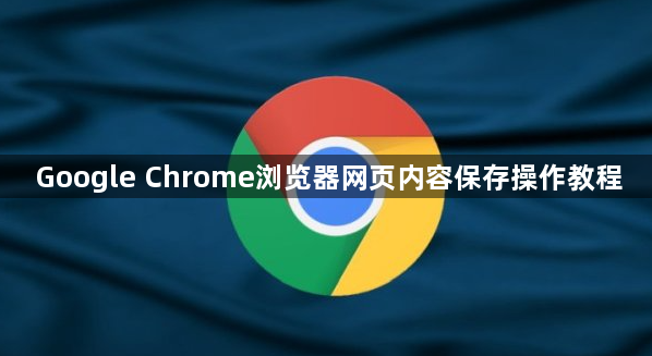 Google Chrome浏览器网页内容保存操作教程1