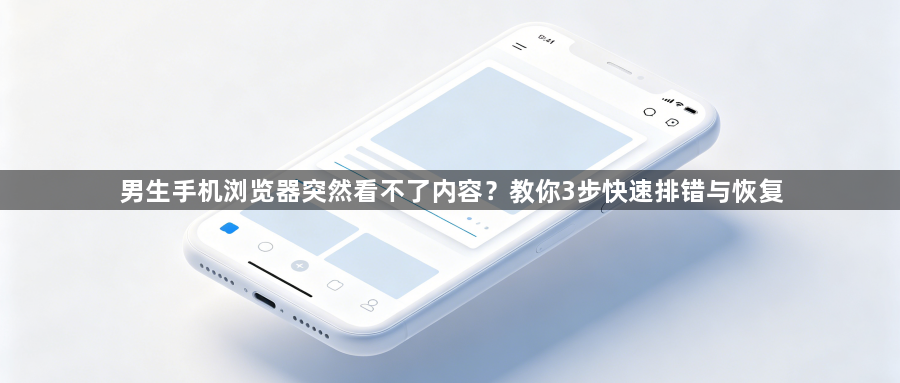 男生手机浏览器突然看不了内容？教你3步快速排错与恢复1