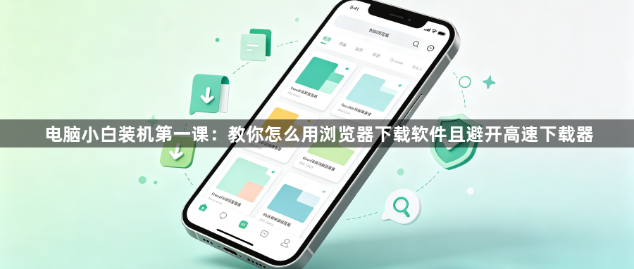 电脑小白装机第一课：教你怎么用浏览器下载软件且避开高速下载器1