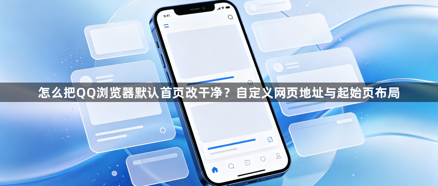 怎么把QQ浏览器默认首页改干净?自定义网页地址与起始页布局1