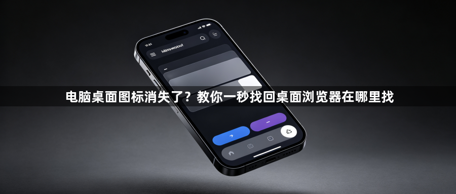 电脑桌面图标消失了？教你一秒找回桌面浏览器在哪里找1